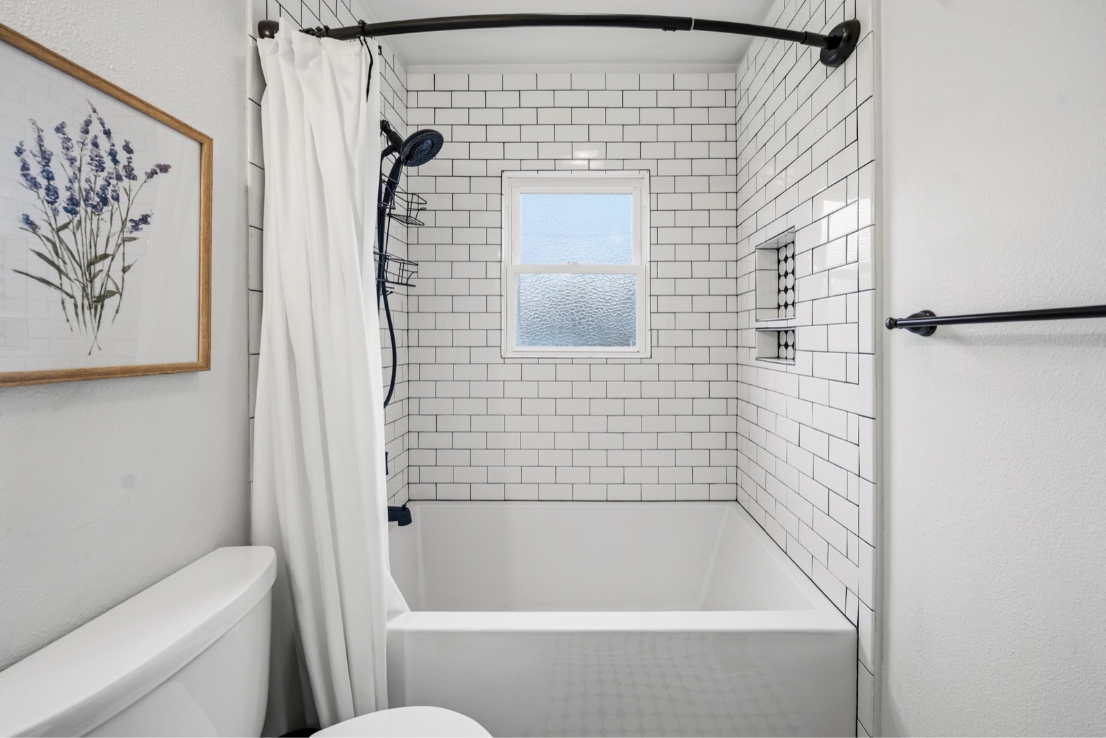 Shower with subway tile